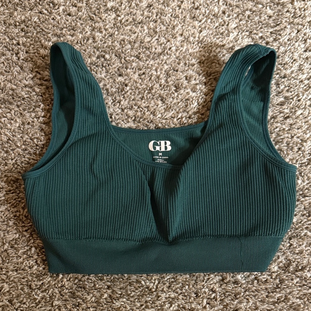 Gianni Bini Women's Deep Green Ribbed Sports Bra